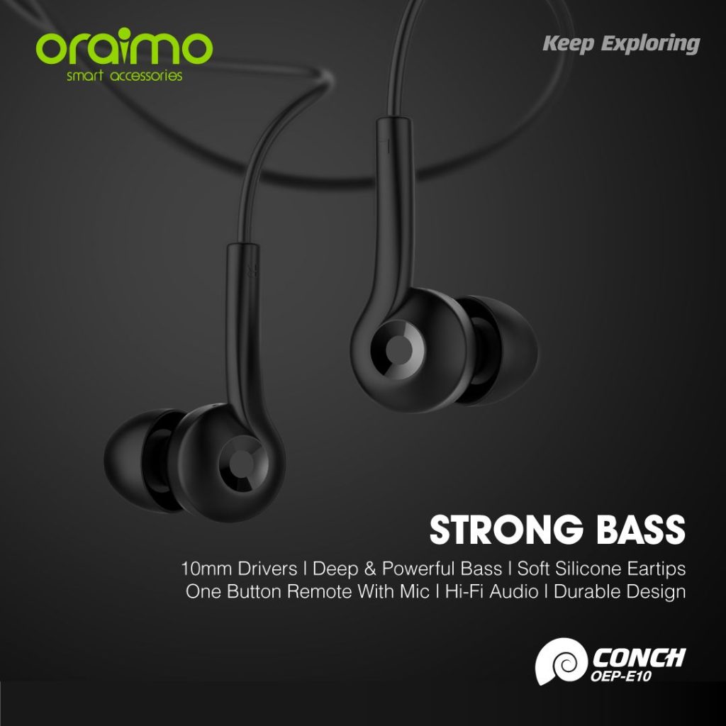 Oraimo Conch2 Oep-E11 in-Ear Earphone Deeper bass