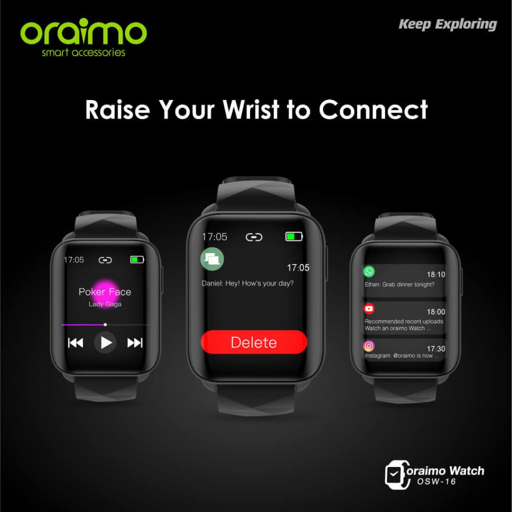 Oraimo OSW-16 Smart Watch In Bangladesh | Curved Display with Slim Design