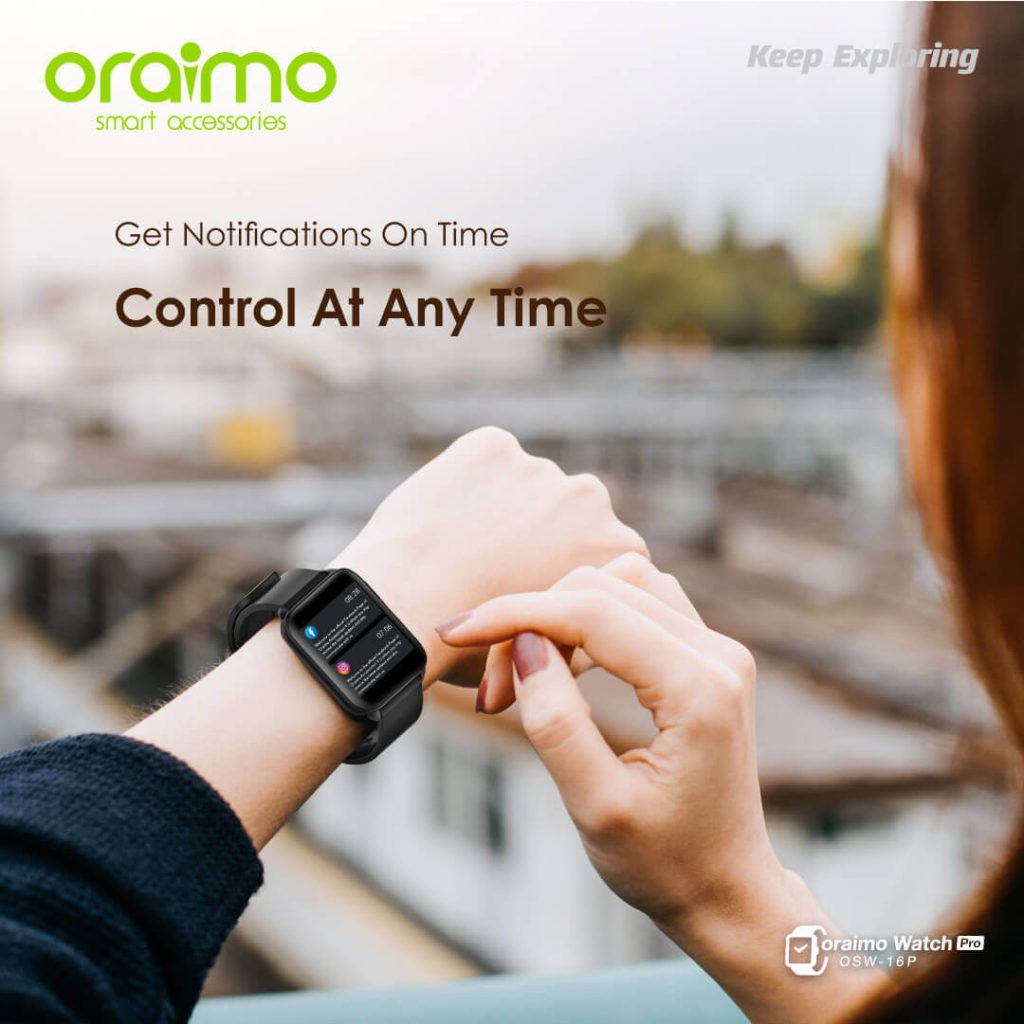 Oraimo OSW-16 Smart Watch In Bangladesh | Curved Display with Slim Design