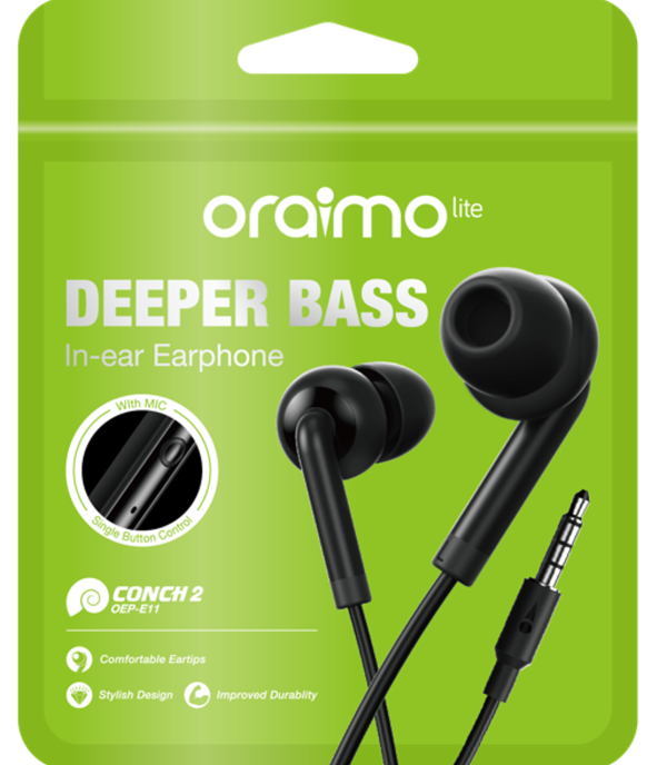 oraimo Conch 2 In-Ear Wired Headphones