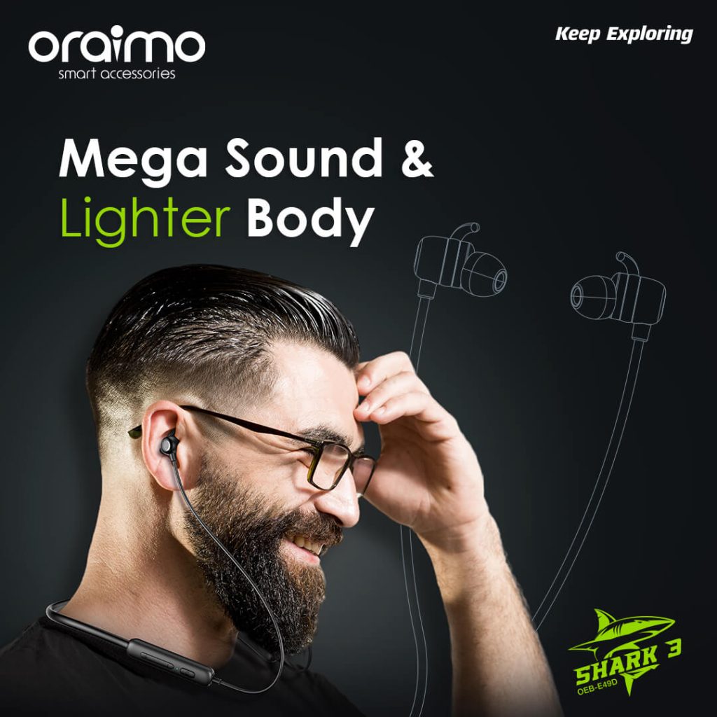 oraimo OEB-E49D SHARK 3 Neckband Wireless Earphone