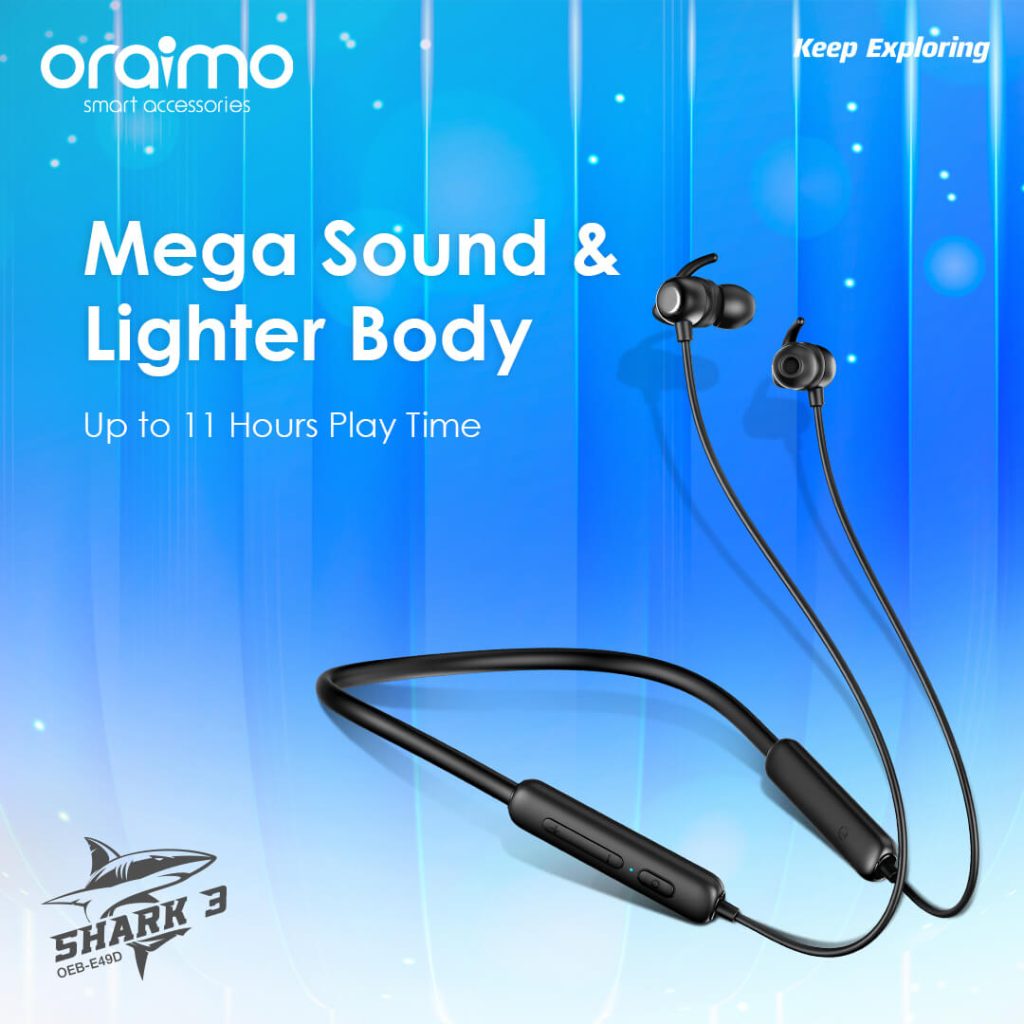 oraimo OEB-E49D SHARK 3 Neckband Wireless Earphone