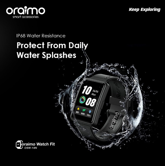 Oraimo Smart watch Fit Smartwatch Bluetooth IP68 Waterproof Android OSW-18N