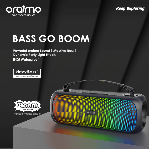 Oraimo Boom OBS-75D Dynamic Light Effects Portable Wireless Speaker