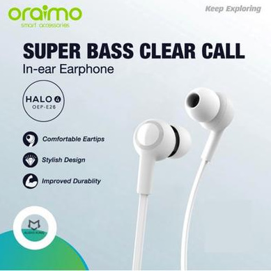 Oraimo OEP-E26 Bass Stereo In Ear Earphone - White