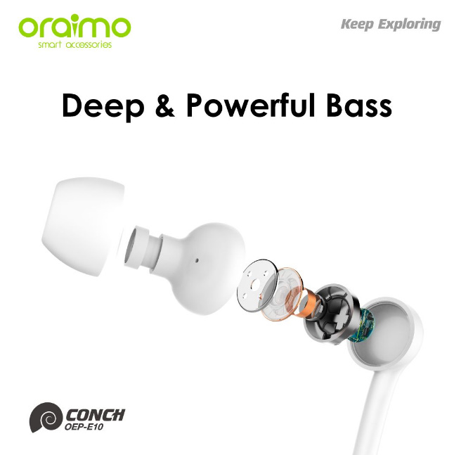 Oraimo Conch2 Oep-E11 in-Ear Earphone Deeper bass